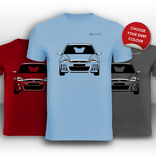 Ford Focus RS Mk1 2002 Front View High Quality T-Shirt