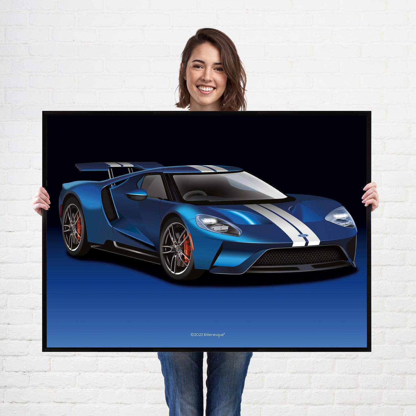 Ford GT Supercar Print - fast sports cars Poster