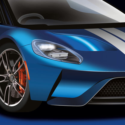 Ford GT Supercar Print - fast sports cars Poster