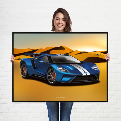 Ford GT Supercar Print - fast sports cars Poster