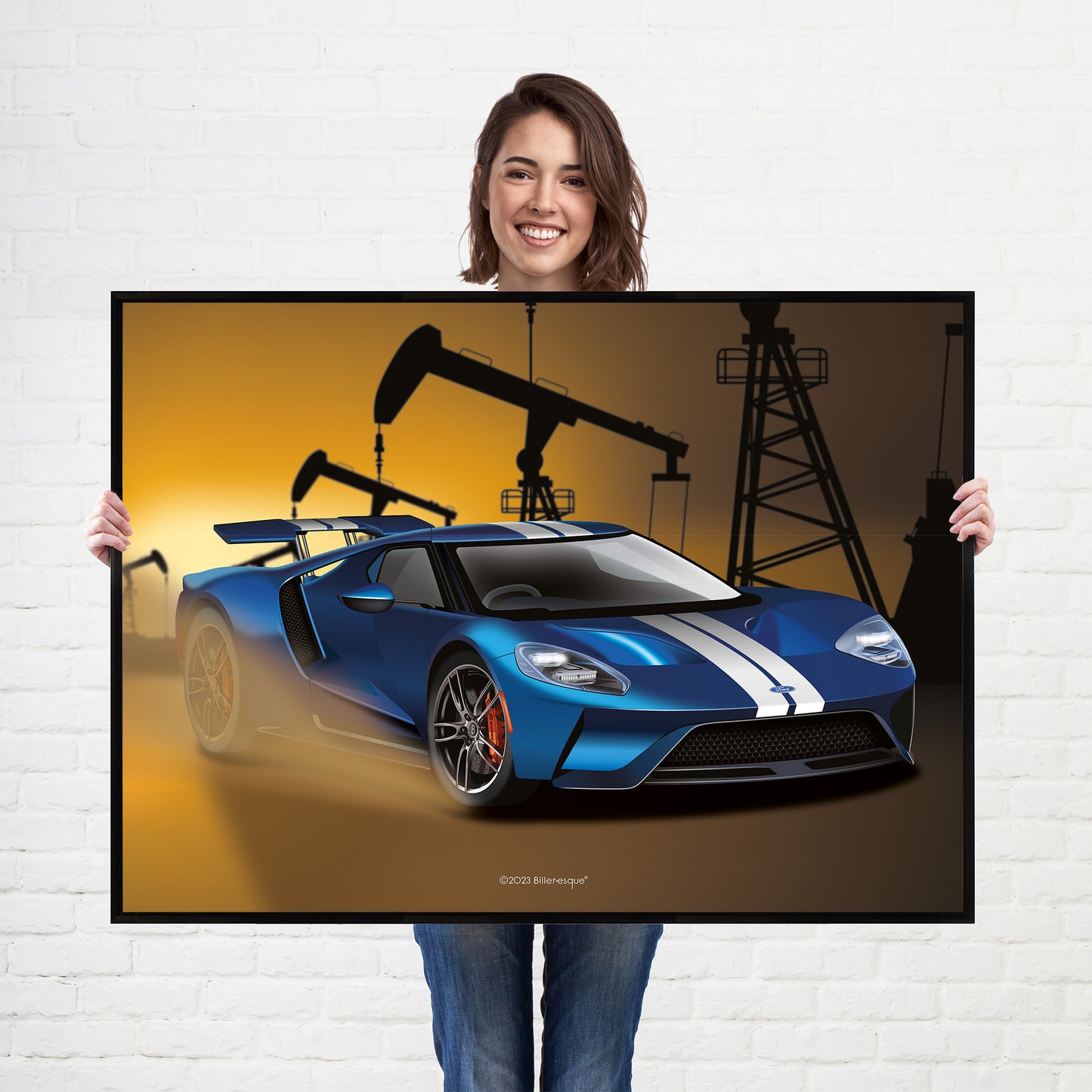 Ford GT Supercar Print - fast sports cars Poster