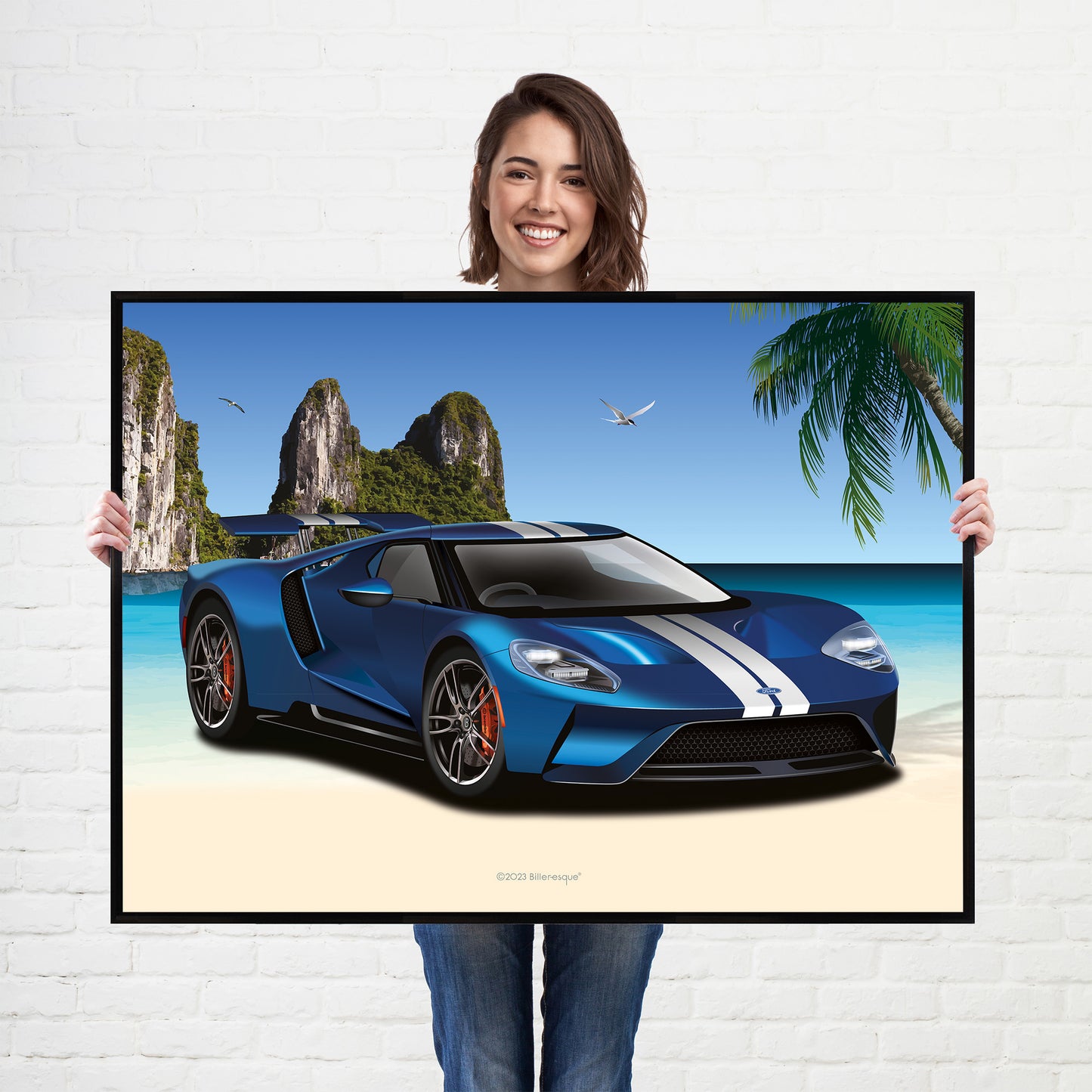 Ford GT Supercar Print - fast sports cars Poster