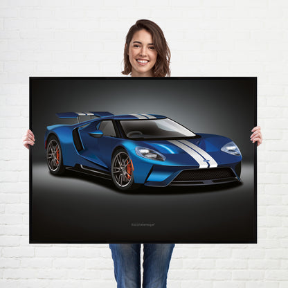 Ford GT Supercar Print - fast sports cars Poster