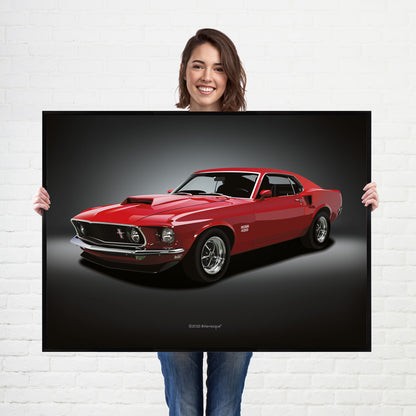 Ford Mustang 429 Boss American Muscle Car Poster