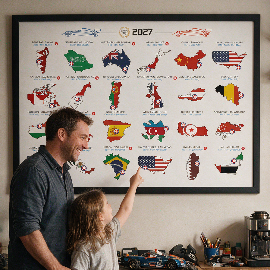 Formula 1 2027 Country Fixtures Landscape Framed or Unframed