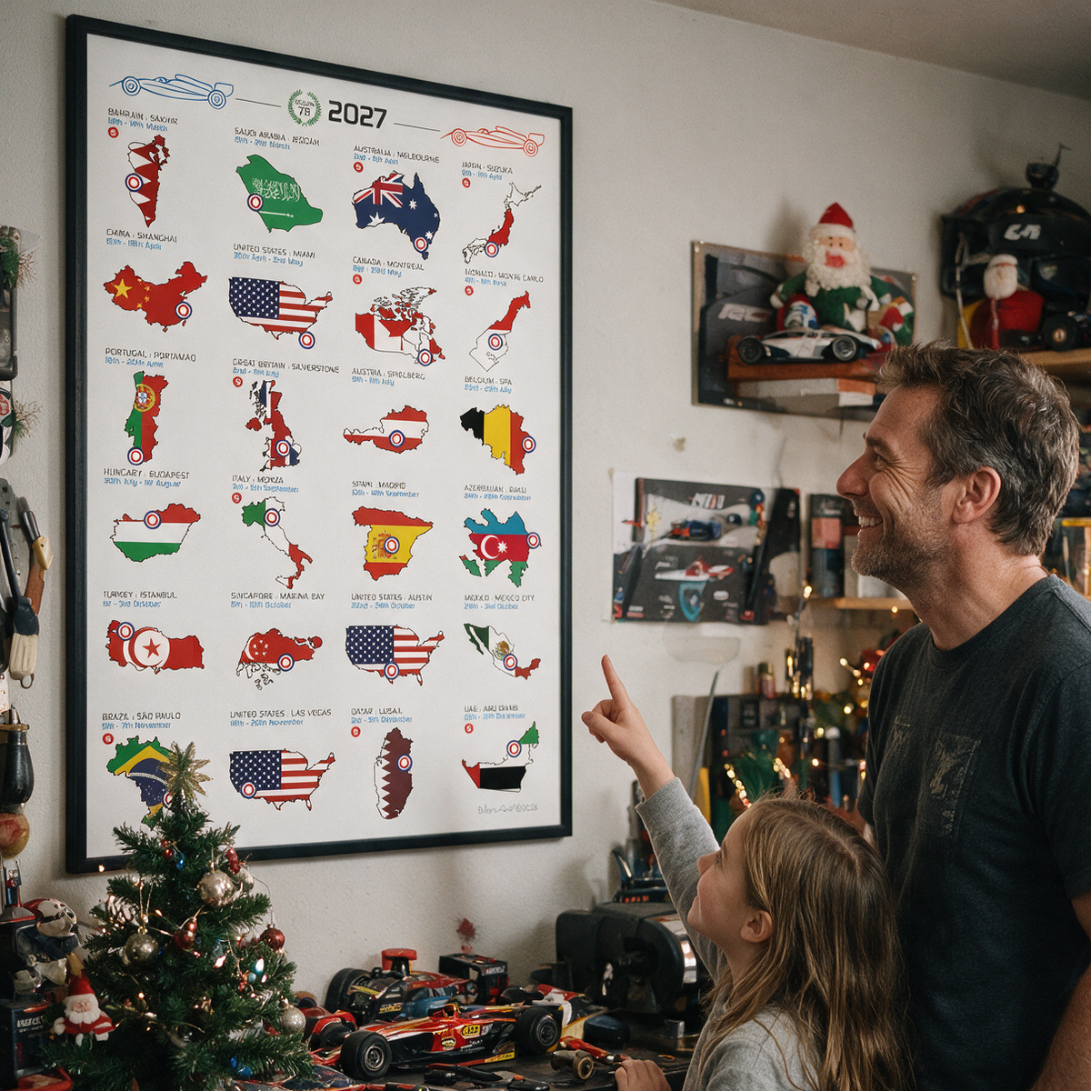 Formula 1 2027 Country Fixtures Portrait Framed or Unframed