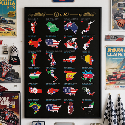 Formula Drivers' Helmets 2026 F1 Landscape Wall Print
