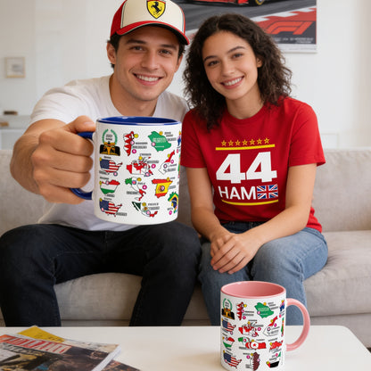 Formula 1 2027 Calendar Mug with Countries and Flags