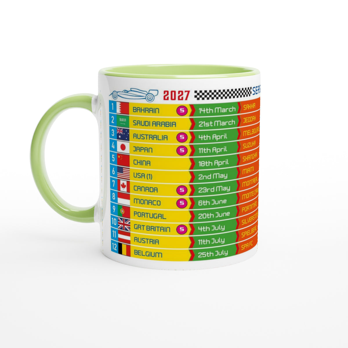 Formula 1 2027 FIXTURES Mug