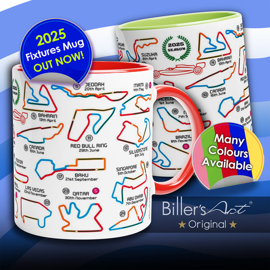 Formula 1 2025 Calendar Mugs - All F1 Races