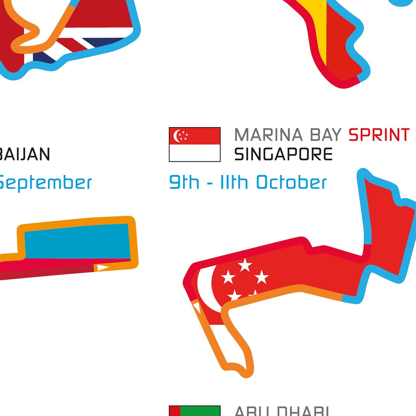 Formula 1 2026 Circuit Fixtures on Flags (Landscape)