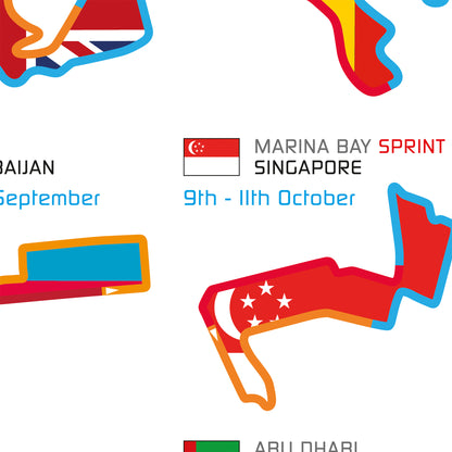Formula 1 2026 Circuit Fixtures on Flags (Landscape)