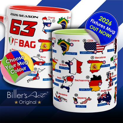 Pecco Bagnaia MotoGP 2026 Season Fixtures Racing Calendar Mug