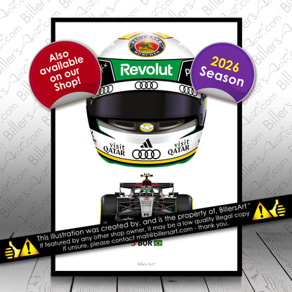Gabriel Bortoleto Formula 1 Audi 2026 Racing Car Print
