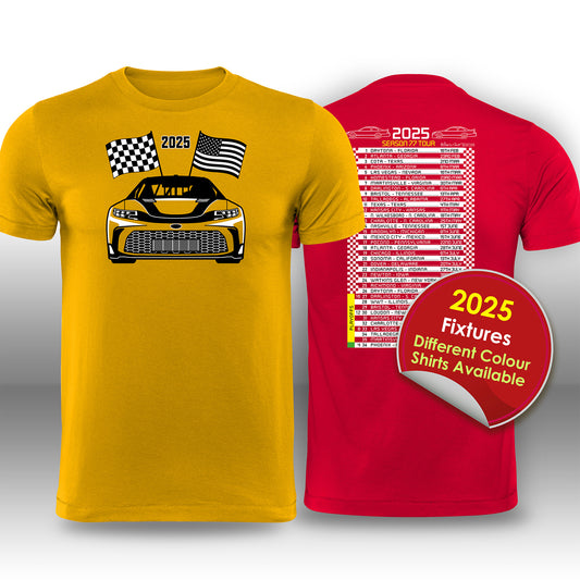 Stock Car Racing T-Shirt - with 2025 Fixtures