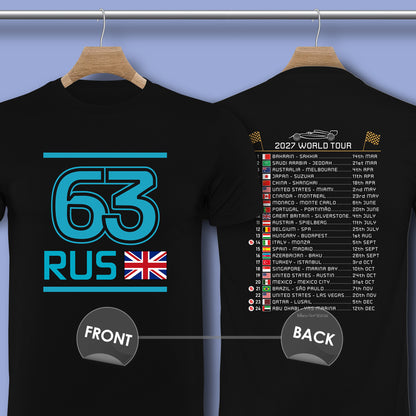 George Russell 2027 Race Calendar Formula 1 F1 T-Shirt