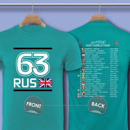 George Russell 2027 Race Calendar Formula 1 F1 T-Shirt
