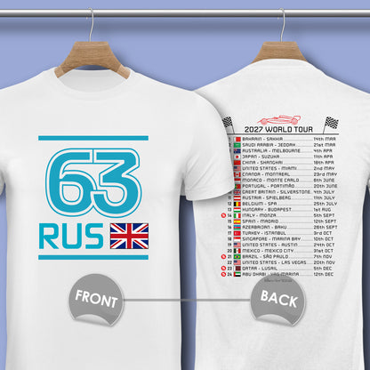 George Russell 2027 Race Calendar Formula 1 F1 T-Shirt