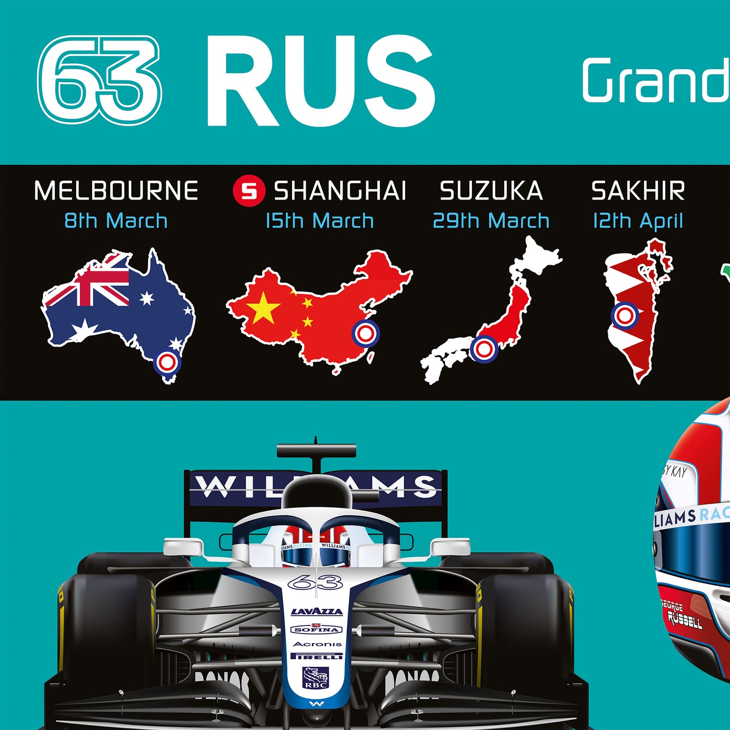 George Russell 2026 Formula 1 Celebration Print