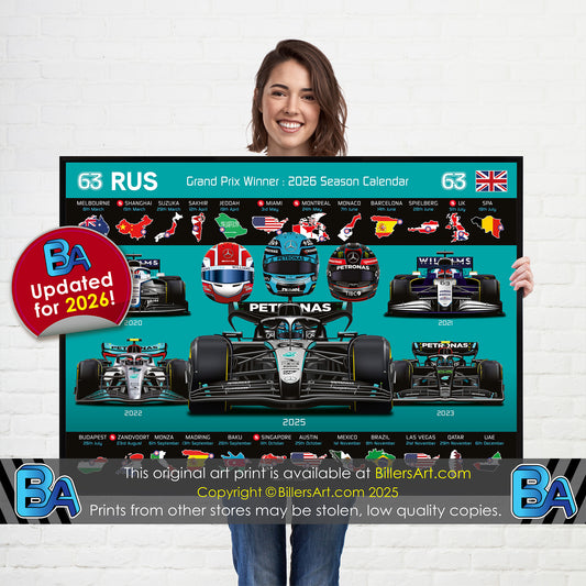 George Russell 2026 Formula 1 Celebration Print