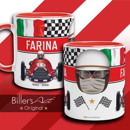 Classic World Champion Giuseppe Farina's Car & Helmet Formula 1 Mug