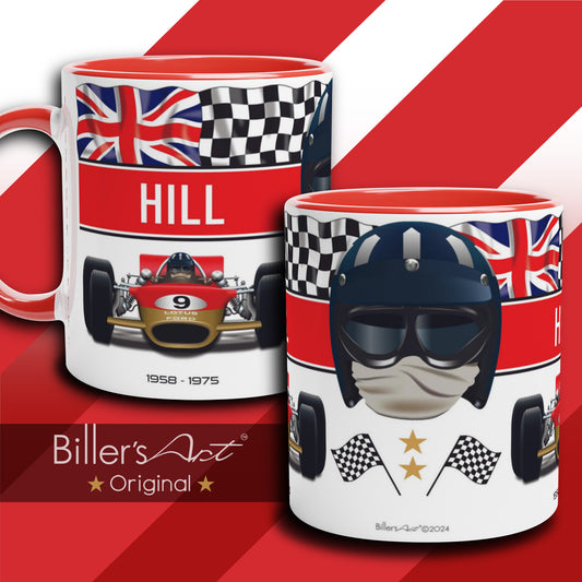 Classic World Champion Graham Hill's Car & Helmet Formula 1 Mug