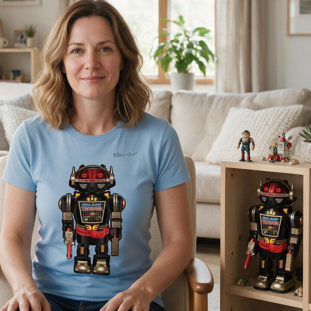 RetRobots  Galaxy Trooper Women's Slim Fit T-Shirt