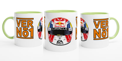 Max Verstappen Formula 1 Helmet and VER No.1 Mug