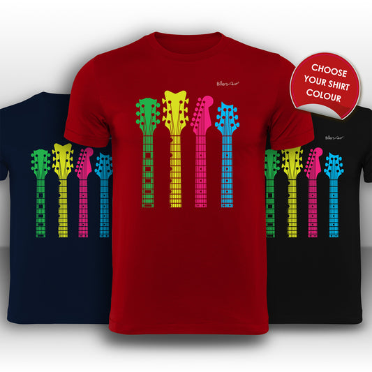 Guitar Heads 4 Color Music T-Shirt