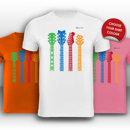 Guitar Heads 4 Color Music T-Shirt