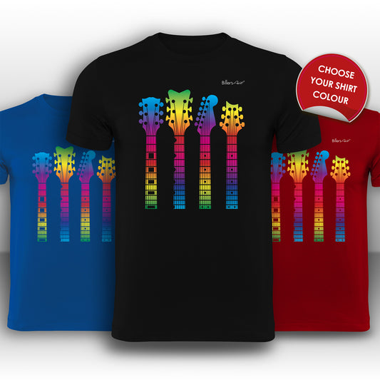 Guitar Heads Multi-color Music T-Shirt