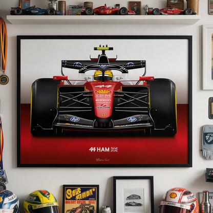 Lewis Hamilton Formula Ferrari 2026 Racing Car Print