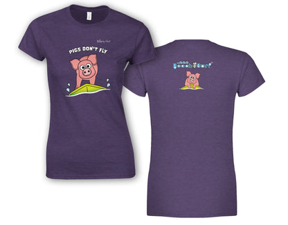 Pigs Don't Fly - Surfing - Beach & Sure Leisure Wear Womens' Slim Fit T-Shirt