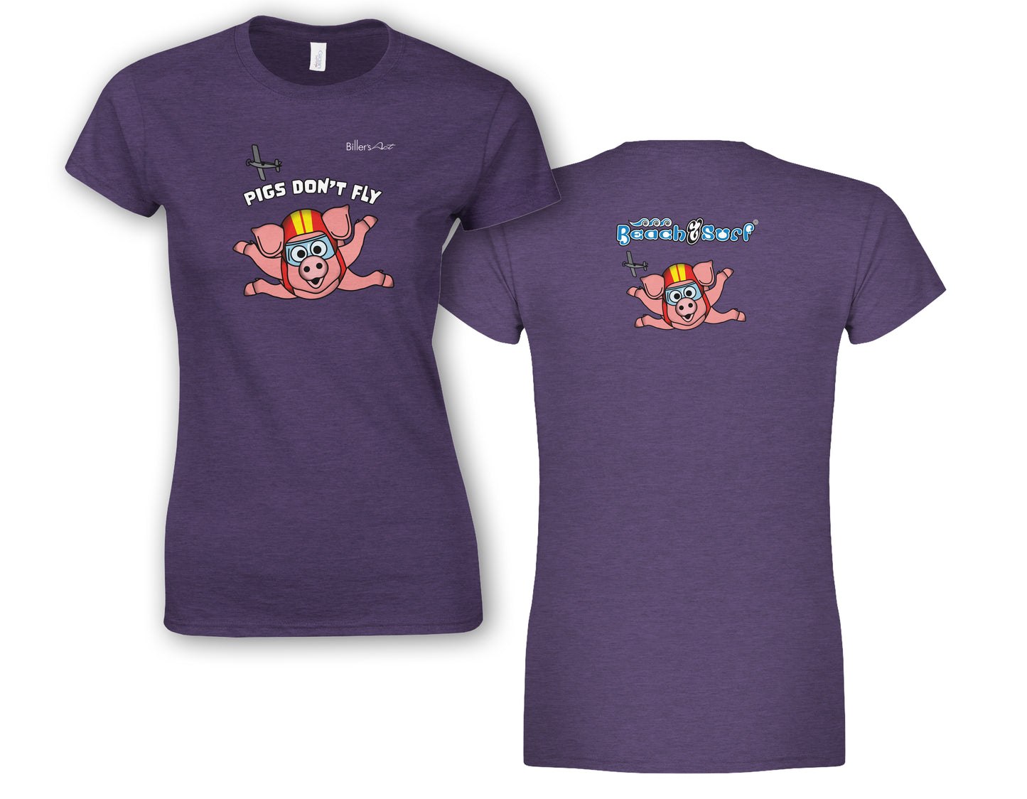 Pigs Don't Fly - Sky Diving - Beach & Sure Leisure Wear Womens' Slim Fit T-Shirt