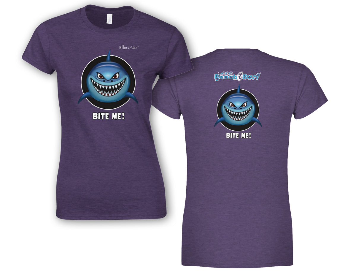 BEACH & SURF Leisure Wear - Bite Me Shark Womens Slim Fit T-Shirt
