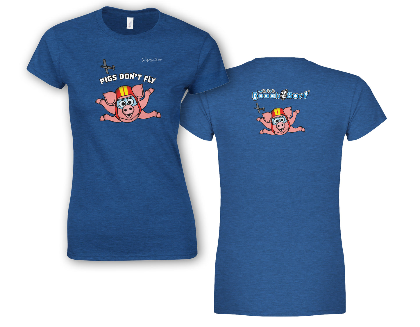Pigs Don't Fly - Sky Diving - Beach & Sure Leisure Wear Womens' Slim Fit T-Shirt