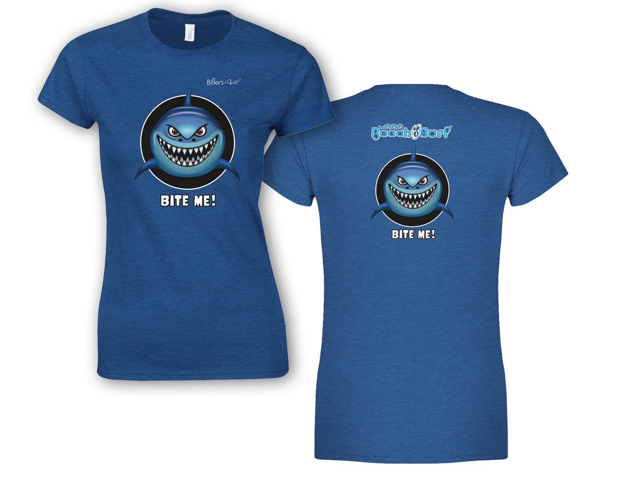 BEACH & SURF Leisure Wear - Bite Me Shark Womens Slim Fit T-Shirt