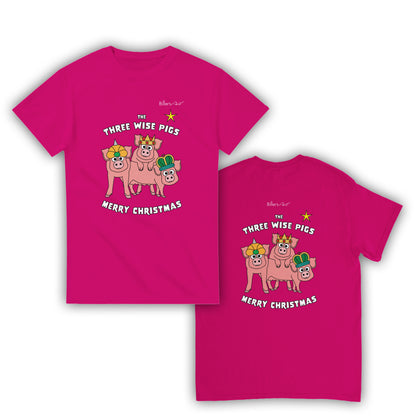 Three Wise Pigs Fun Christmas T-Shirt