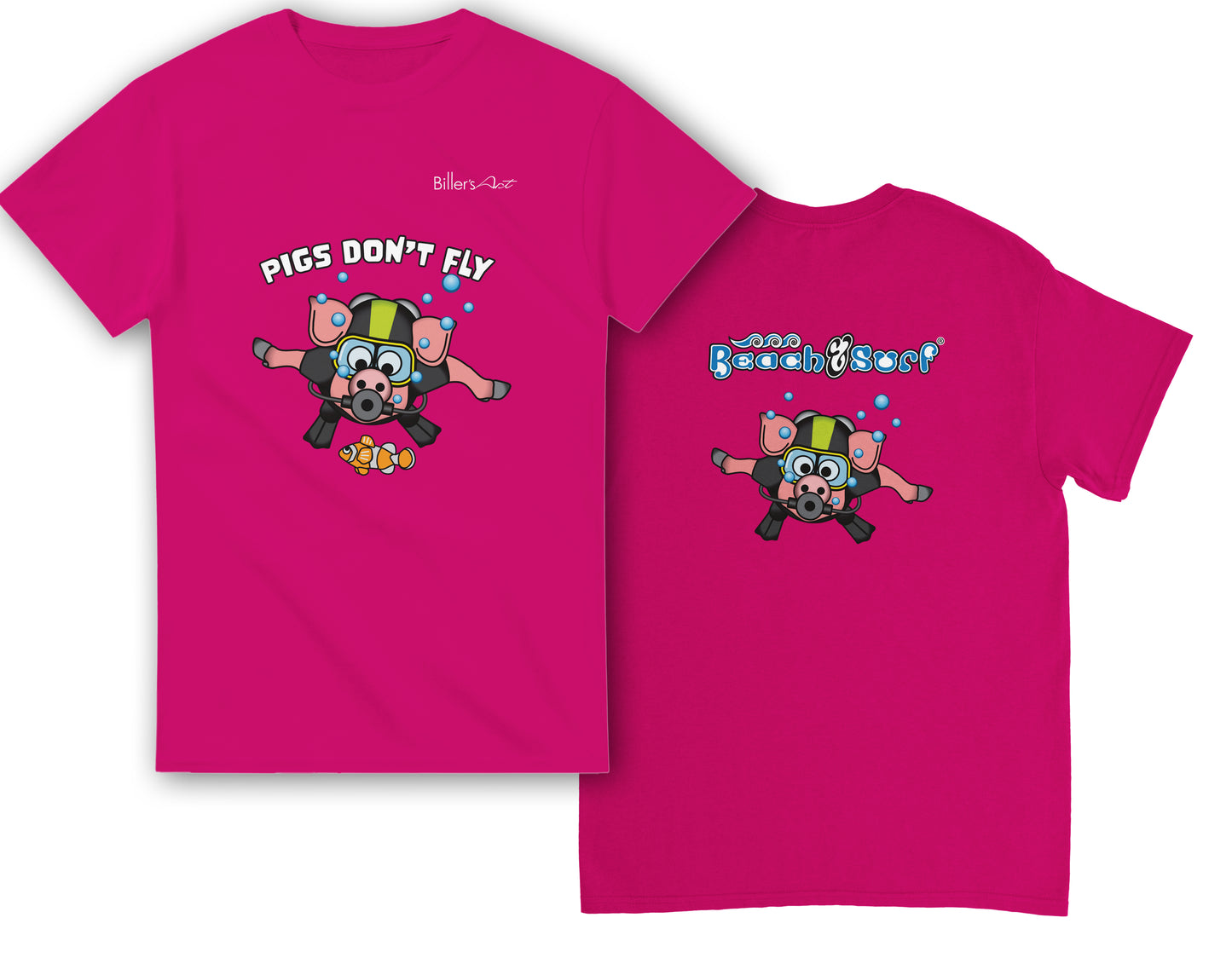 Pigs Don't Fly - Scuba Diving T-Shirt - Beach & Sure Leisure Wear