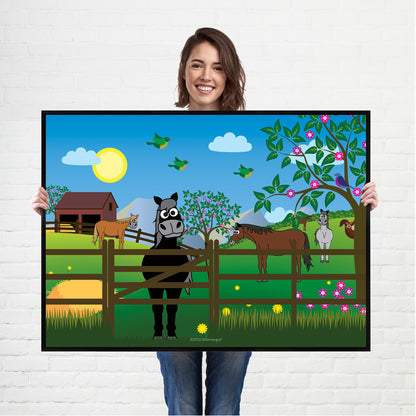 Fun Farm Horses Print