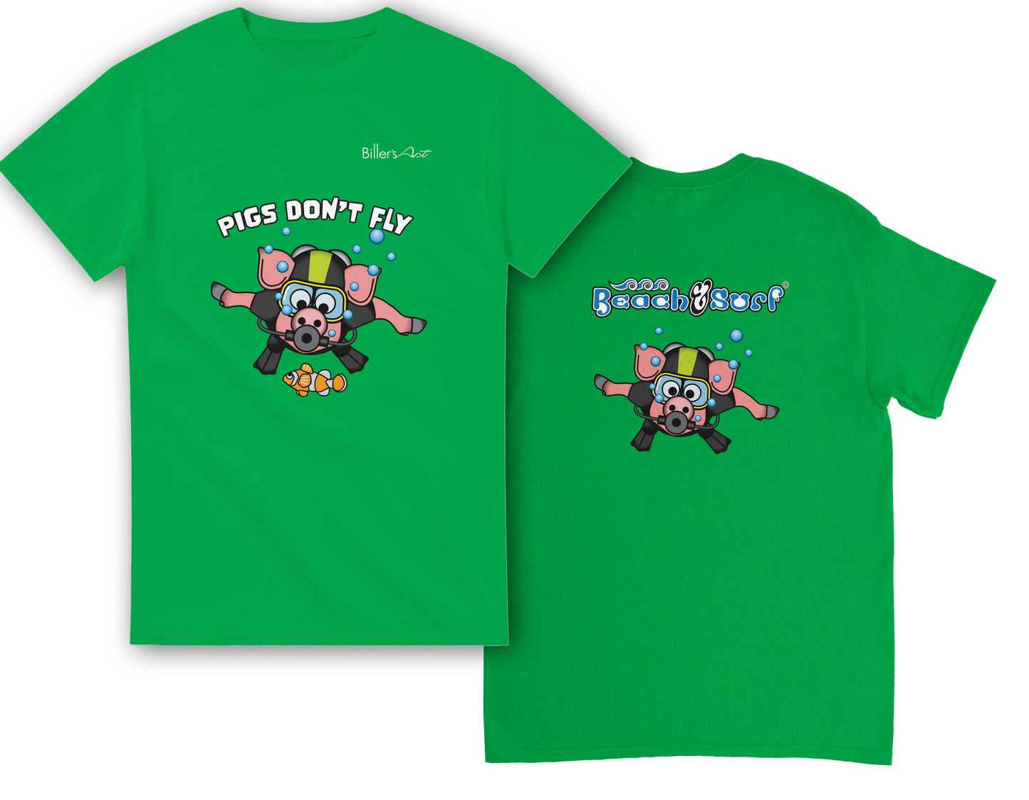 Pigs Don't Fly - Scuba Diving T-Shirt - Beach & Sure Leisure Wear