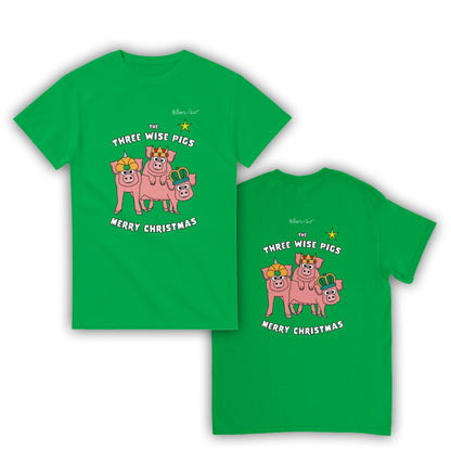 Three Wise Pigs Fun Christmas T-Shirt