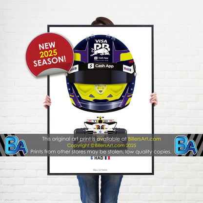 Isack Hadjar Formula 1 Racing Helmet 2025 Racing Bulls Print
