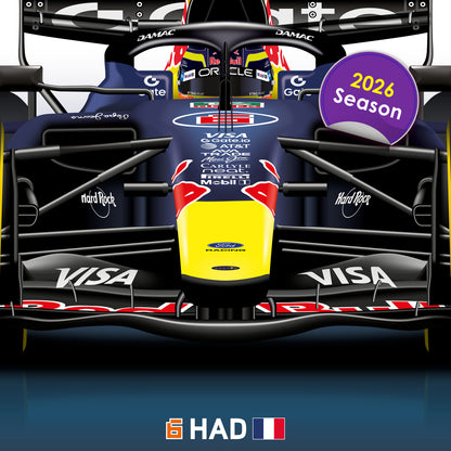 Isack Hadjar Formula 1 Red Bull 2026 Racing Car Print