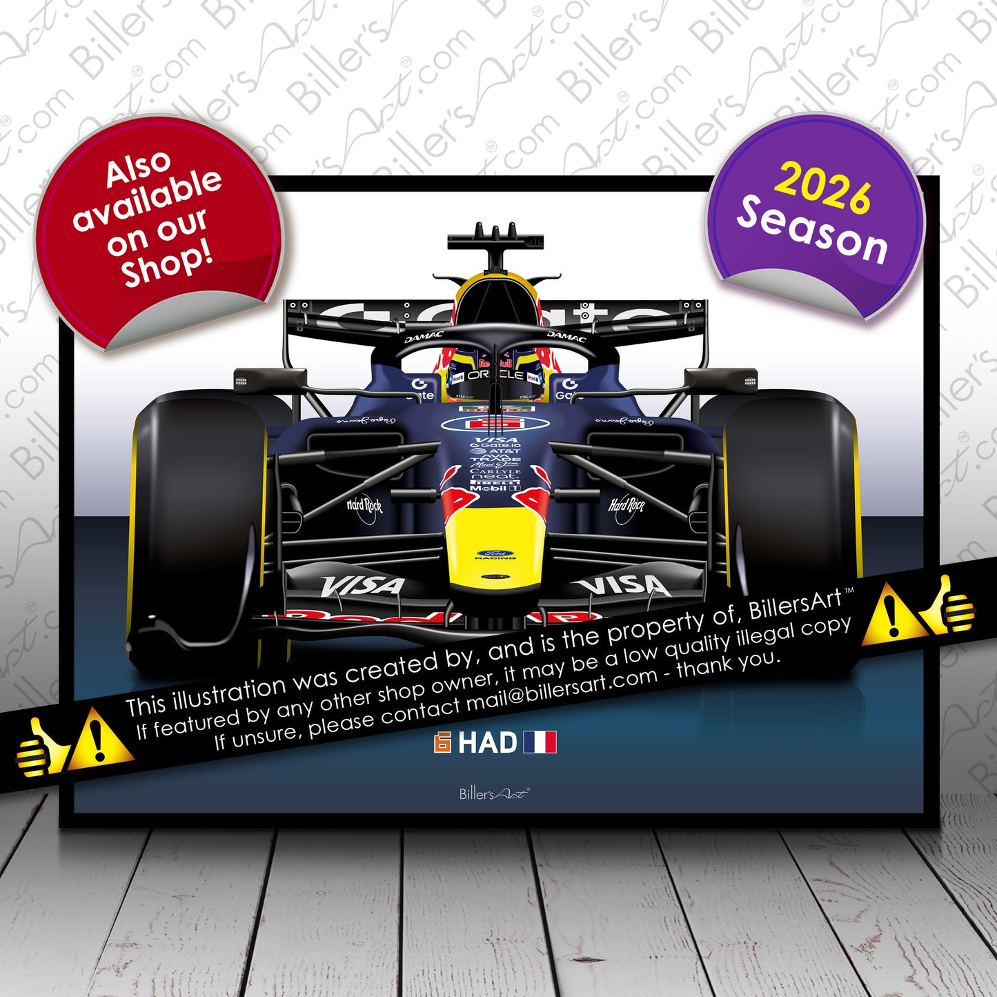 Isack Hadjar Formula 1 Racing Helmet 2026 Red Bull Print