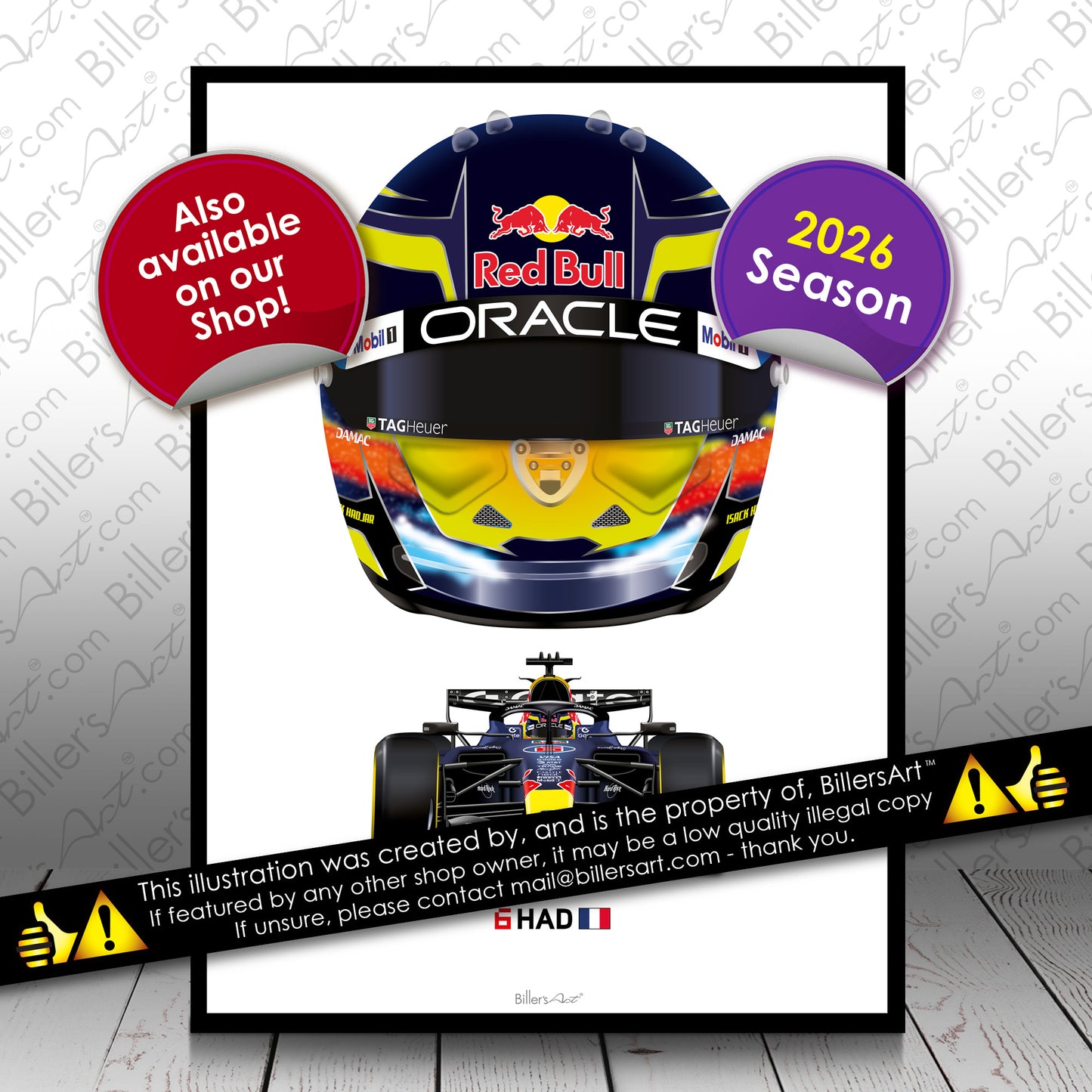 Isack Hadjar Formula 1 Red Bull 2026 Racing Car Print
