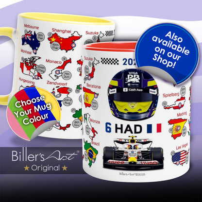 Isack Hadjar Formula 1 Racing Helmet 2026 Red Bull Print