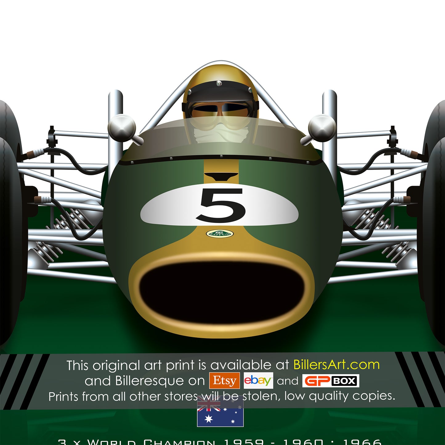 Jack Brabham Formula 1 Lotus 1966 Racing Car Print