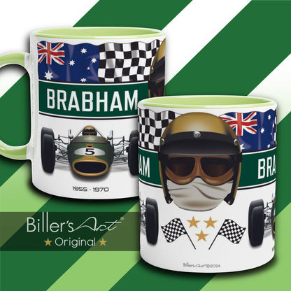 Classic World Champion Jack Brabham's Car & Helmet Formula 1 Mug