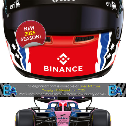 Jack Doohan Formula 1 Racing Helmet 2025 Alpine Print